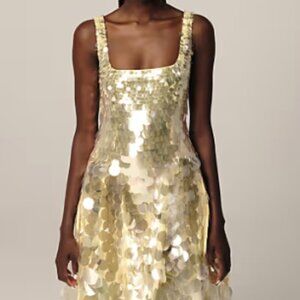 NWT ASOS ARRANGE Curve Embellished Disc Sequin Square Neck Full Skirt Midi Dress